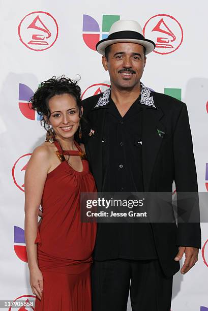 Aida Santos and John Santos during The 6th Annual Latin GRAMMY Awards - Press Room at Shrine Auditorium in Los Angeles, CA, United States.