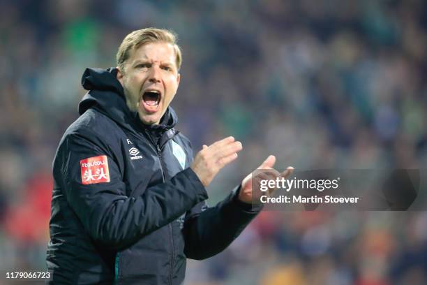 Headcoach Florian Kohfeldt of Bremen during the DFB Cup second round match between Werder Bremen and 1. FC Heidenheim 1846 at Wohninvest Weserstadion...