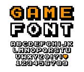 Vector pixel font.