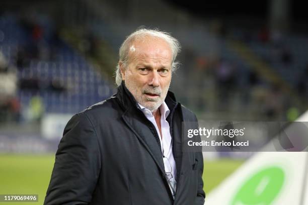 Walter Sabatini, coordinator of the technical areas of Bologna during the Serie A match between Cagliari Calcio and Bologna FC at Sardegna Arena on...