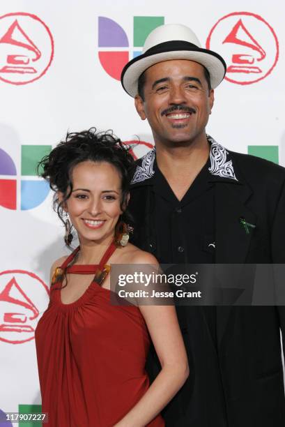 Aida Santos and John Santos during The 6th Annual Latin GRAMMY Awards - Press Room at Shrine Auditorium in Los Angeles, CA, United States.