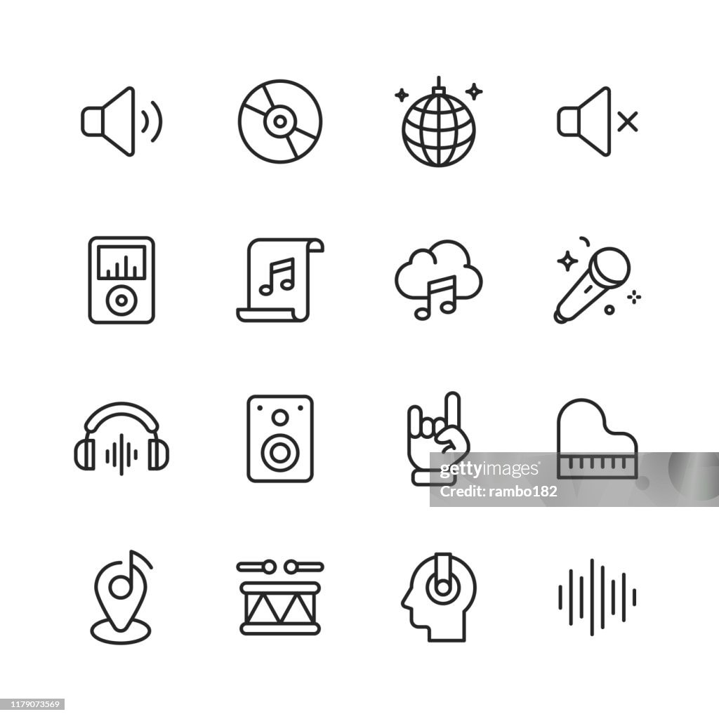--- Liniensymbole. Bearbeitbarer Strich. Pixel perfekt. Für Mobile und Web. Enthält Symbole wie ---.