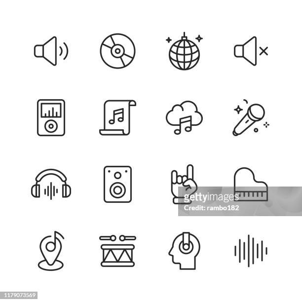 --- line icons. editable stroke. pixel perfect. for mobile and web. contains such icons as ---. - rock musician stock illustrations