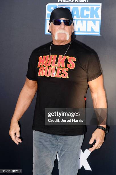 Hulk Hogan attends WWE 20th Anniversary Celebration Marking Premiere of WWE Friday Night SmackDown on FOX at Staples Center on October 04, 2019 in...