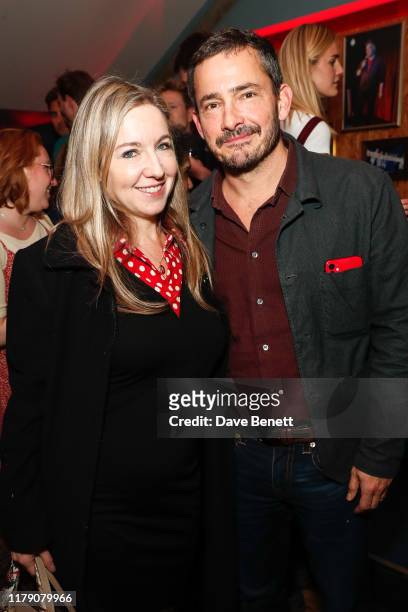 Victoria Coren Mitchell and Giles Coren attend the press night performance of "God's Dice" at The Soho Theatre on October 30, 2019 in London, England.