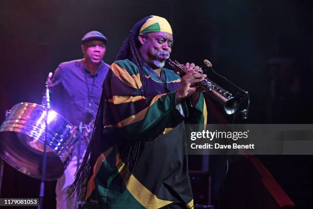 Courtney Pine performs at "A Night At Ronnie Scotts: 60th Anniversary Gala" at the Royal Albert Hall on October 30, 2019 in London, England.