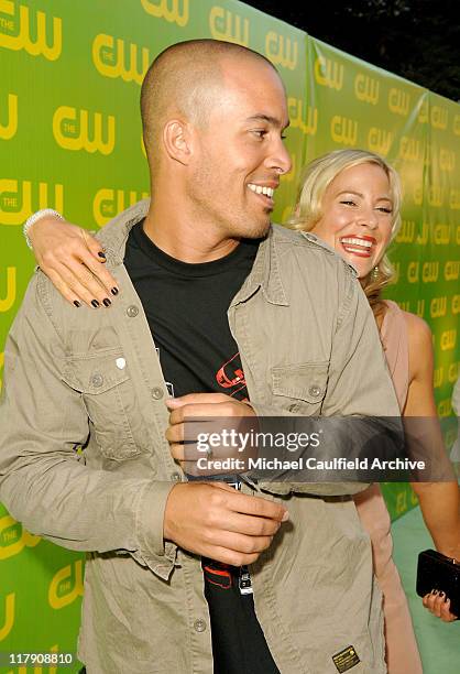 Coby Bell and Brittany Daniel during The CW Launch Party - Green Carpet at WB Main Lot in Burbank, California, United States.