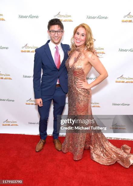 Actor Duncan Anderson and Actor Ariel Michael attend the premiere of the film "Never Alone" at Arena Cinelounge on October 04, 2019 in Hollywood,...