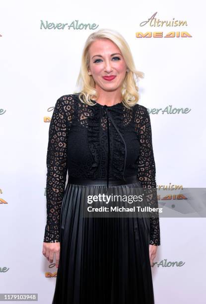 Environmentalist Alycia Gilde Egan attends the premiere of the film "Never Alone" at Arena Cinelounge on October 04, 2019 in Hollywood, California.