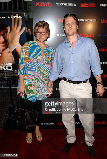 Ashleigh Banfield and guest during "Sicko" New York Premiere - Arrivals at Ziegfeld Theatre in New York City, New York, United States.
