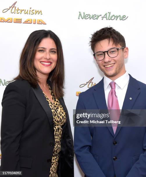 Publicist Lisa Schneiderman and Actor Duncan Anderson attend the premiere of the film "Never Alone" at Arena Cinelounge on October 04, 2019 in...