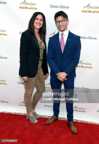 Publicist Lisa Schneiderman and Actor Duncan Anderson attend the premiere of the film "Never Alone" at Arena Cinelounge on October 04, 2019 in...