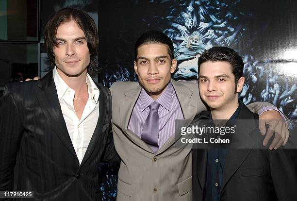 Ian Somerhalder, Rick Gonzalez and Samm Levine during "Pulse" Los Angeles Premiere - Red Carpet at Arclight in Hollywood, California, United States.