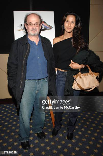 Salman Rushdie and Padma Lakshmi during "Bobby" New York City Screening - November 14, 2006 at Dolby screening room in New York City, New York,...