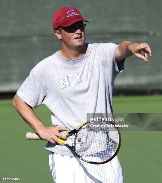 Matthew Perry during Merv Griffin Beverly Hills Country Club Celebrity Tennis Tournament Benefiting Childhelp USA at Beverly Hills Country Club in...