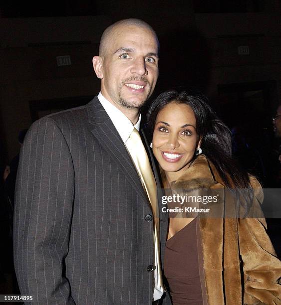 Jason Kidd from the NBA's New Jersey Nets and wife Joumana Kidd