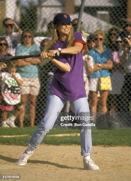 Christie Brinkley during Artists-Writers Softball Game in East Hampton, NY, United States.