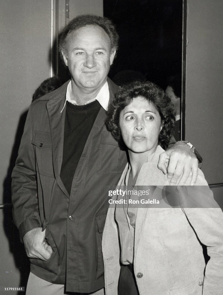 Gene Hackman and Fay Maltese during Avon Tennis Tournament VIP