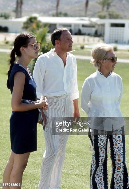 Tina Sinatra, Frank Sinatra, and guest during Chuck Connors 3rd Annual Charity Invitational Golf Tournament Dinner Party at Palm Springs Raquet Club...