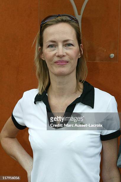 French actress Gabrielle Lazure poses in the 'Village', the VIP area of the French Open at Roland Garros arena in Paris, France on June 1, 2007.