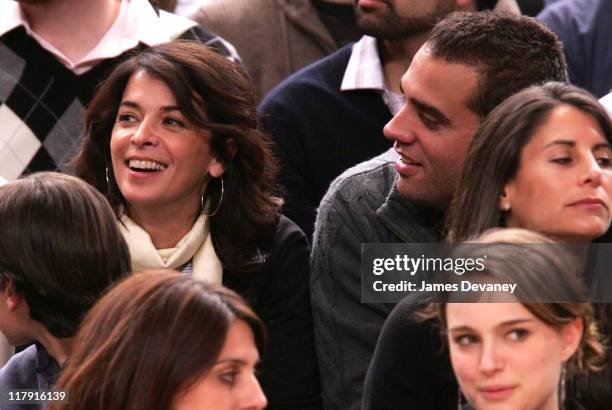 Annabella Sciorra and Bobby Cannavale during Celebrities Attend Dallas Mavericks vs. New York Knicks Game - March 20, 2007 at Madison Square Garden...