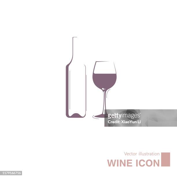 vector drawn red wine and red wine glass. - wine logo stock illustrations
