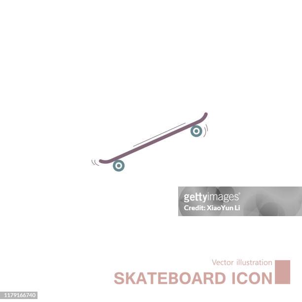 vektor gezeichnet skateboard. - schriftsetzer stock-grafiken, -clipart, -cartoons und -symbole