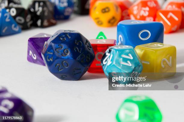 polyhedral dice collection - dungeon stock pictures, royalty-free photos & images