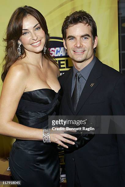 Jeff Gordon and wife Ingrid Vandebosch at the Nascar awards banquet at the Waldorf Astoria in New York City, New York on December 1, 2006.