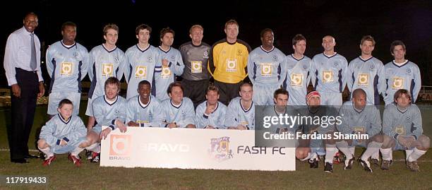 Celebrity Football Team John Fashanu, John Leslie,Ralf Lettle,Harvey[so solid] Nick Pickard[Hollyoaks]Shane Creevy[D Side] Dan Guidan[D-Side} Craig...