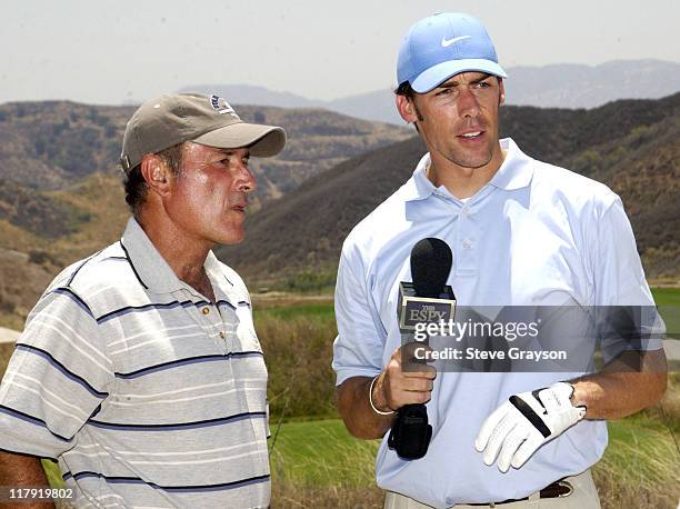 Al Michaels & Jason Sehorn during The 2002 ESPY Awards Celebrity Golf Classic at Lost Canyon Golf Club in Simi Valley, California, United States.