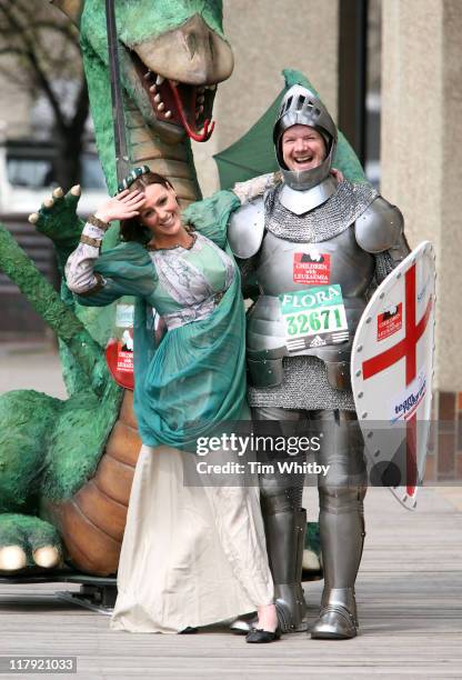 Suranne Jones and Lloyd Scott during Flora London Marathon 2006 - Celebrity Photocall - April 21, 2006 at Thistle Hotel in London, Great Britain.