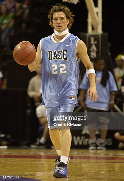 Chasez of *NSYNC during Top stars join *NSYNC for the 3rd annual Challenge for the Children basketball charity event, featuring celebrity team...