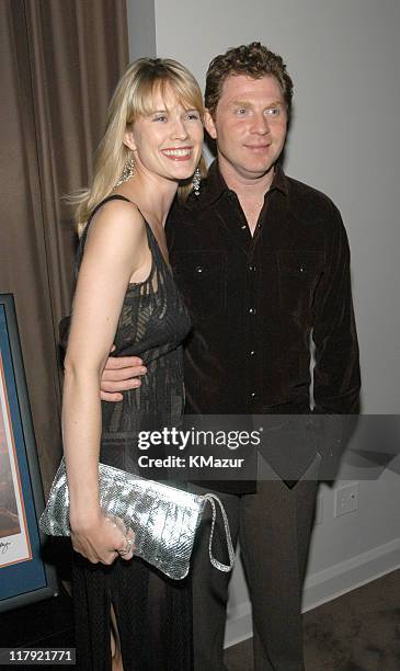 Stephanie March and Bobby Flay during "New York Sports Night" at the Esquire Apartment at The Esquire Apartment in New York City, New York, United...