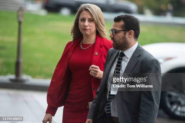 Rep. Katie Hill, D-Calif., arrives to the Capitol for the House vote on an impeachment inquiry resolution on Thursday, October 31, 2019. This was...