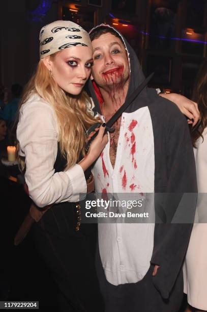 Clara Paget and Tyrone Wood attend The Cursed Voyage of HMS Berners in collaboration with Project 0 and Grey Goose at The London EDITION on October...