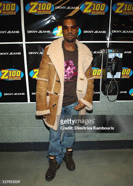 Kanye West during Z100's Jingle Ball 2005 - Backstage and Audience at Madison Square Garden in New York City, New York, United States.