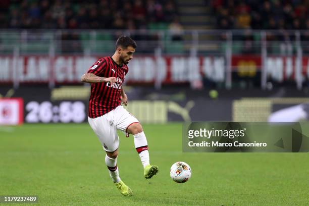 Suso of Ac Milan in action during the the Serie A match between Ac Milan and Spal. Ac Milan wins 1-0 over Spal.