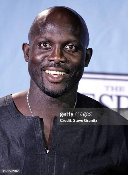 George Weah, winner of the Arthur Ashe award during 2004 ESPY Awards - Press Room at Kodak Theatre in Hollywood, California, United States.