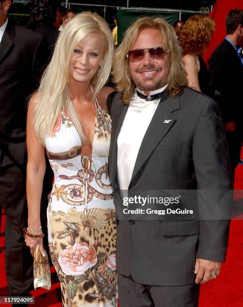 Vince Neil and wife Lia Gerardini during 2006 ESPY Awards - Arrivals at Kodak Theatre in Los Angeles, California, United States.