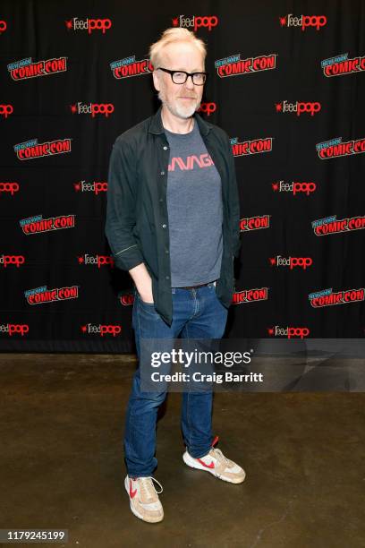 Adam Savage attends the An Hour with Adam Savage panel during New York Comic Con 2019 Day 3 at Jacob K. Javits Convention Center on October 05, 2019...