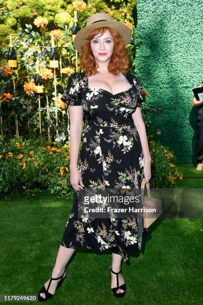 Christina Hendricks attends the 10th Annual Veuve Clicquot Polo Classic Los Angeles at Will Rogers State Historic Park on October 05, 2019 in Pacific...