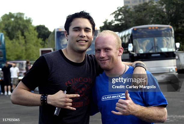 Chris Brown of Trapt and Ryan Nyquist, T-Mobile Action Sports BMX Rider, high school classmates