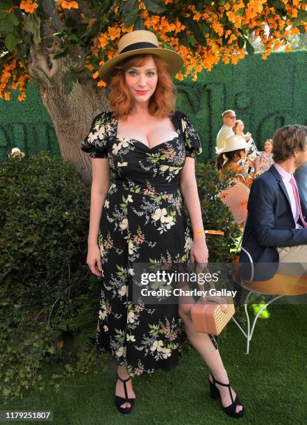 Christina Hendricks attends the 10th Annual Veuve Clicquot Polo Classic Los Angeles at Will Rogers State Historic Park on October 05, 2019 in Pacific...