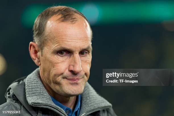 Head coach Heiko Herrlich looks on prior to the DFB Cup second round match between Borussia Dortmund and Borussia Moenchengladbach at Signal Iduna...