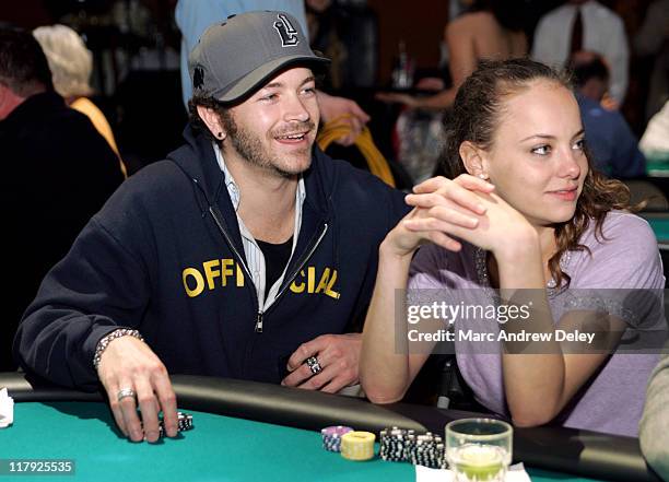 Danny Masterson and Bijou Phillips during Face Of An Angel Foundation Celebrity Poker Tournament - April 9, 2005 at The Big Easy in Boston,...