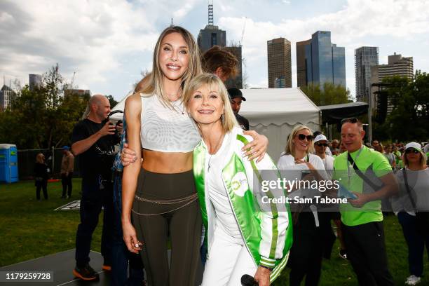 Chloe Lattanzi and Olivia Newton John attends the Olivia Newton-John Wellness Walk and Research Run on October 06, 2019 in Melbourne, Australia. The...