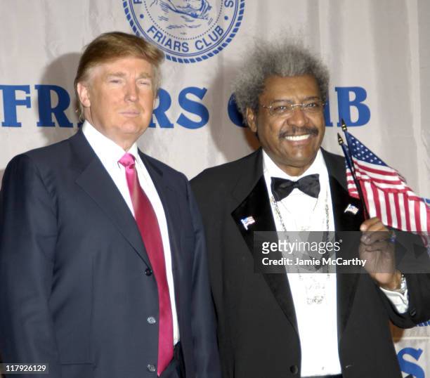 Donald Trump and Don King during The Friars Club Roast of Don King at The New York Hilton in New York City, New York, United States.