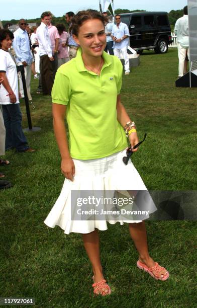 Natalie Portman during Natalie Portman hosts the 2002 Mercedes-Benz Polo Challenge at Bridgehampton Polo Club in Bridgehampton, New York, United...