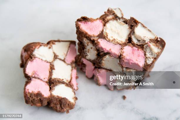 rocky road - sweet food stock pictures, royalty-free photos & images